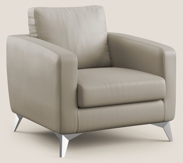 Orione Poltroncina in ecopelle moderna e impermeabile T04 talpa