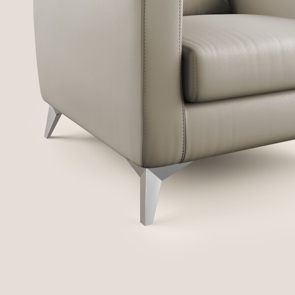 Orione Poltroncina in ecopelle moderna e impermeabile T04 talpa