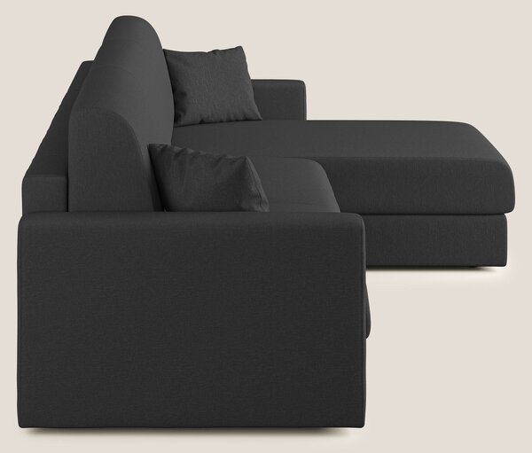 Chris Divano letto angolare 5 posti in tessuto impermeabile T13 antrac