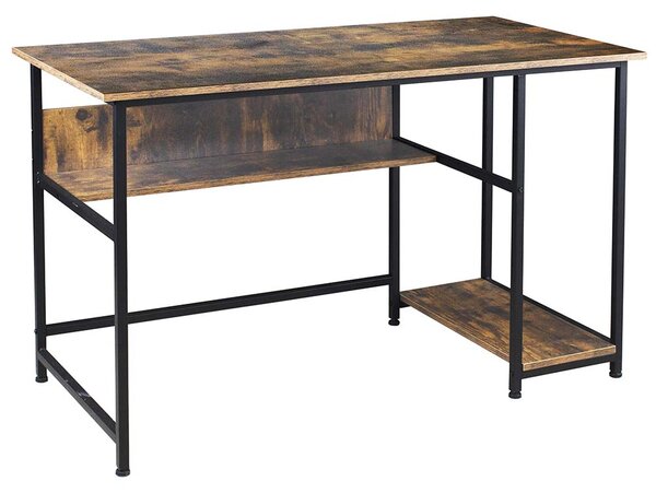 Scrivania con Mensola Libreria Tavolo Porta PC Computer Metallo Legno 120x60x76