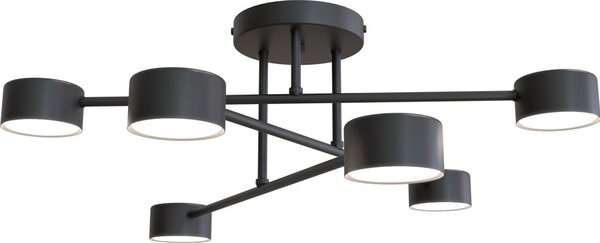 Lampada da soffitto minimalista nera HALO 6xGX53 8W Emibig