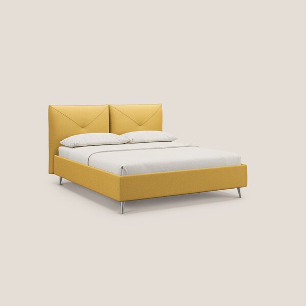 Adone letto imbottito contenitore a doppia pannellatura in bouclet imp