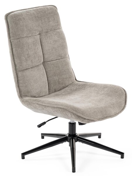 Meubles Cosy Poltrona relax reclinabile in tessuto ciniglia grigio con rotazione a 360° – CHARLOTTE