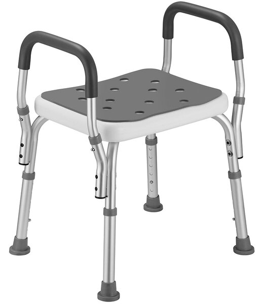 Sgabello da Doccia 6 Altezze Regolabili Sedia Bagno Antiscivolo Capacità 150 kg
