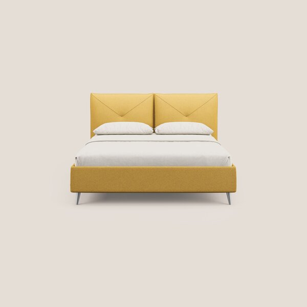 Adone letto imbottito contenitore a doppia pannellatura in bouclet imp