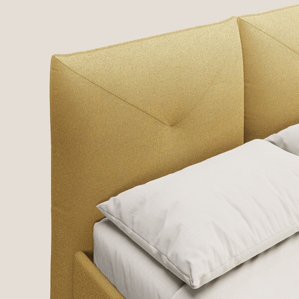 Adone letto imbottito contenitore a doppia pannellatura in bouclet imp
