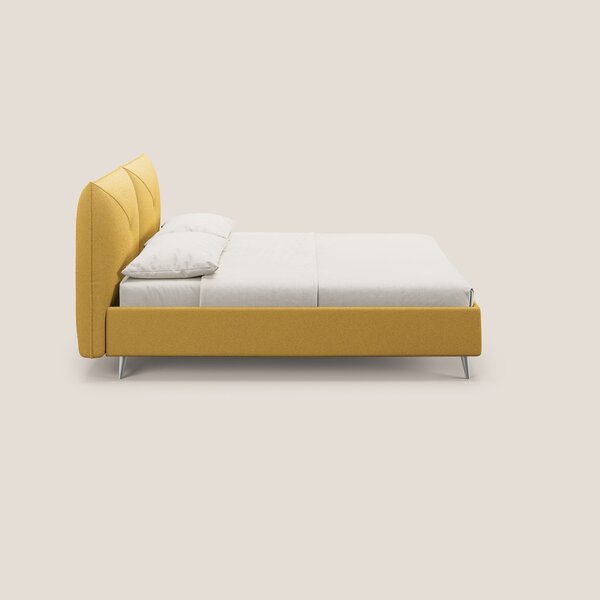 Adone letto imbottito contenitore a doppia pannellatura in bouclet imp