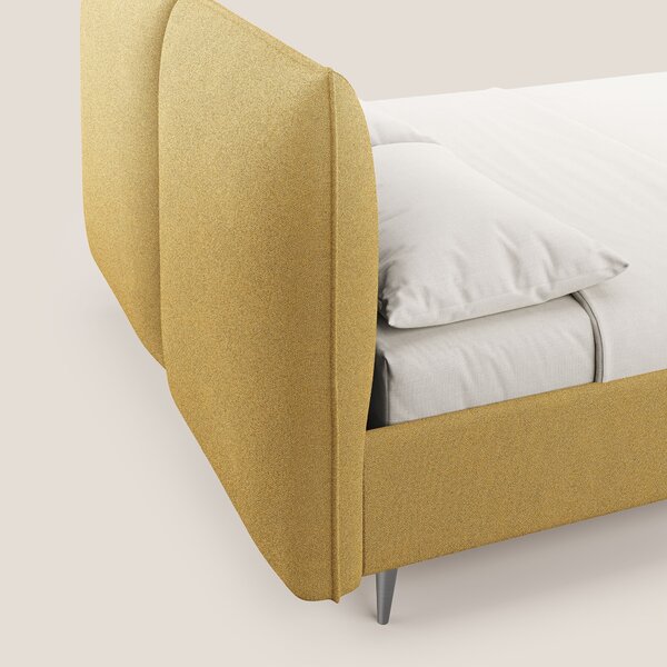 Adone letto imbottito contenitore a doppia pannellatura in bouclet imp