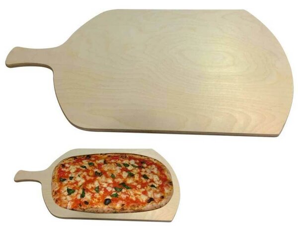 Tagliere Per Pizza a Metro Teglia Vassoio Legno Rettangolare Con Manico 62x37cm