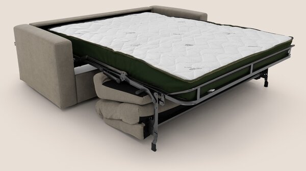 Paloma divano letto con materasso alto 18 cm con Aloe Vera in tessuto