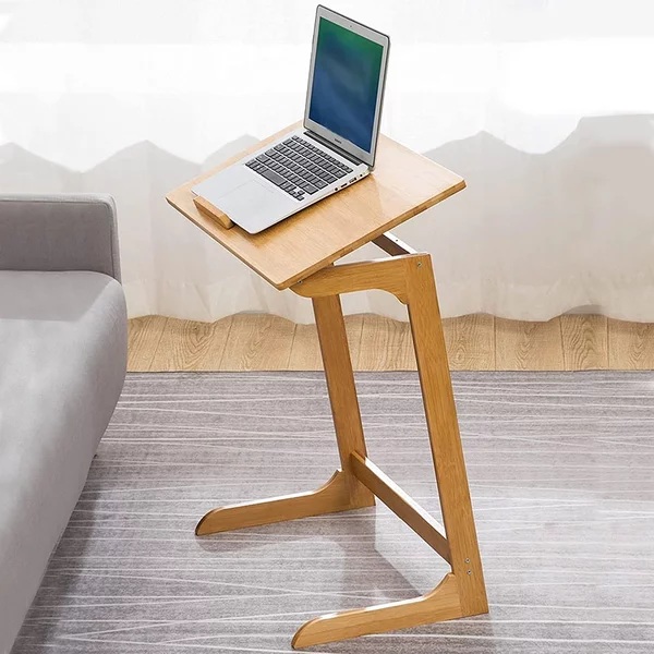 Tavolino Porta PC Computer da Letto Divano Reclinabile in legno