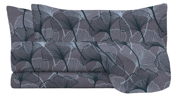 Set Lenzuola Infinity Matrimoniale Sopra Sotto e Federe in Poliestere Ginko Grey