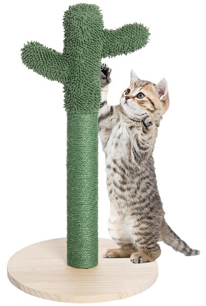 Tiragraffi Graffiatoio Forma Cactus Pianta per Gatti Animali Felini Verde