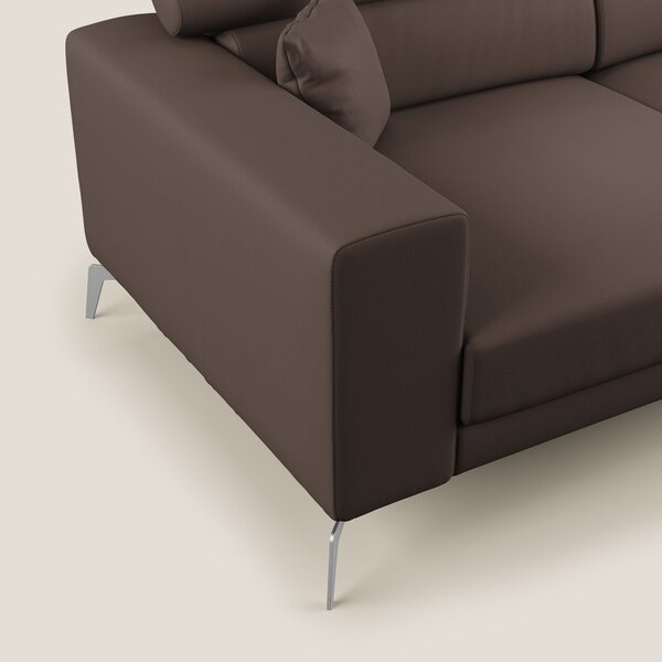 Blade Divano moderno con poggiatesta reclinabili in Ecopelle T04 marro