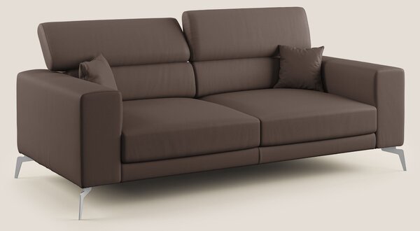 Blade Divano moderno con poggiatesta reclinabili in Ecopelle T04 marro