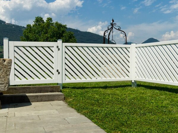 Cancello Recinzione da Giardino 100xH90 cm Selenia in Legno Laccato Bianco
