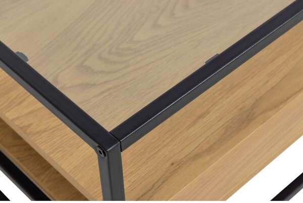 Tavolino con piano in vetro in colore naturale 80x80 cm Randolf - Actona