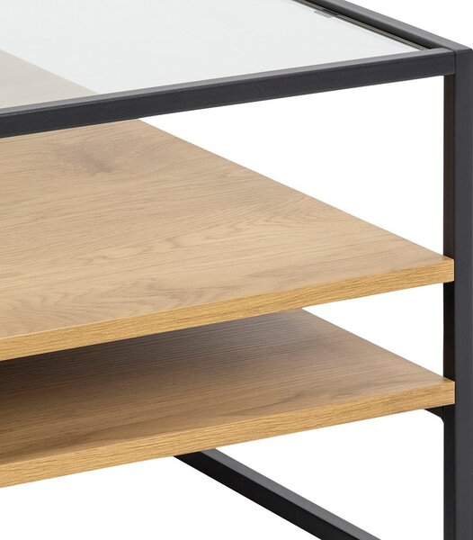 Tavolino con piano in vetro in colore naturale 80x80 cm Randolf - Actona