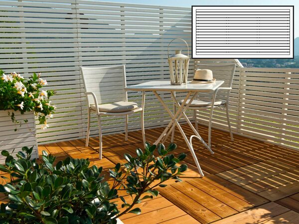Pannello Frangivista da Giardino 180x87H cm Delux in Legno Laccato Bianco