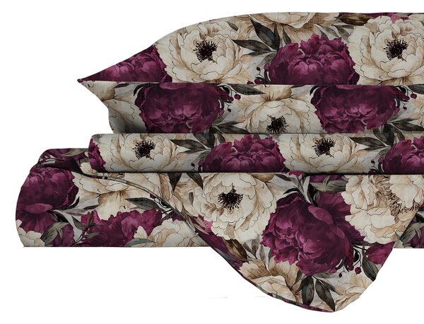 Copripiumino Infinity Matrimoniale con Sacco e Federe in Poliestere Peonies