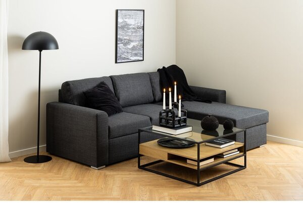 Tavolino con piano in vetro in colore naturale 80x80 cm Randolf - Actona