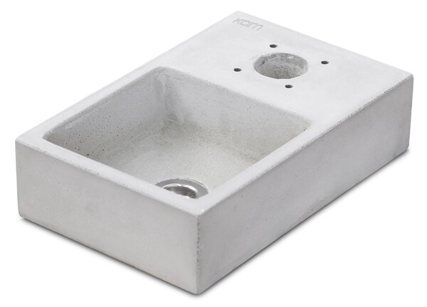 Base Vaschetta per Fontanda da Giardino 25x39xH10 cm in Calcestruzzo Plinto Grigio CLS