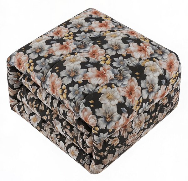 Trapunta Invernale Infinity Singolo 170x260 cm in Poliestere Black Flower