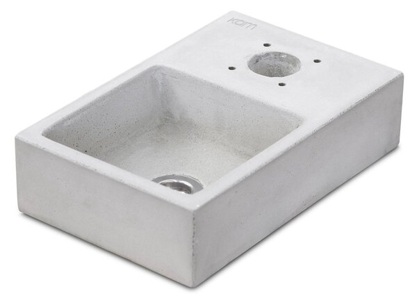 Base Vaschetta per Fontanda da Giardino 25x39xH10 cm in Calcestruzzo Plinto Grigio CLS