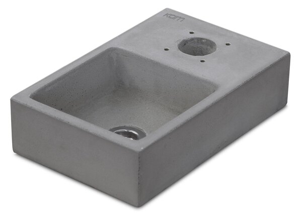 Base Vaschetta per Fontanda da Giardino 25x39xH10 cm in Calcestruzzo Plinto Nero Antracite