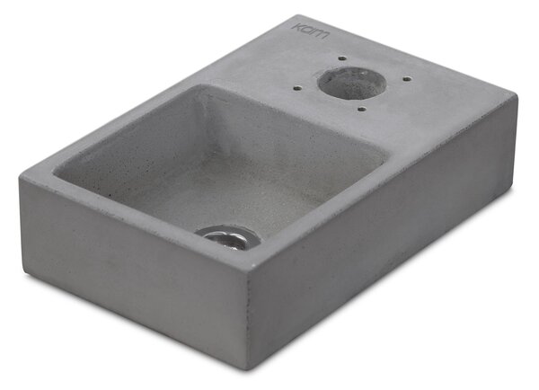 Base Vaschetta per Fontanda da Giardino 25x39xH10 cm in Calcestruzzo Plinto Nero Antracite