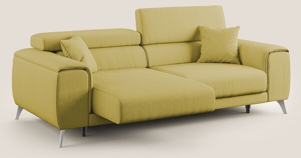 Fusion divano con sedute allungabili in tessuto smacchiabile T05 giall