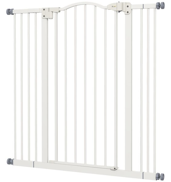Cancellino per Cani Estensibile 74-100x94 cm in Metallo Bianco