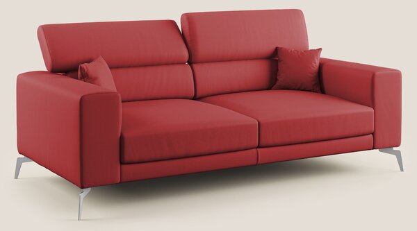 Blade Divano moderno con poggiatesta reclinabili in Ecopelle T04 rosso