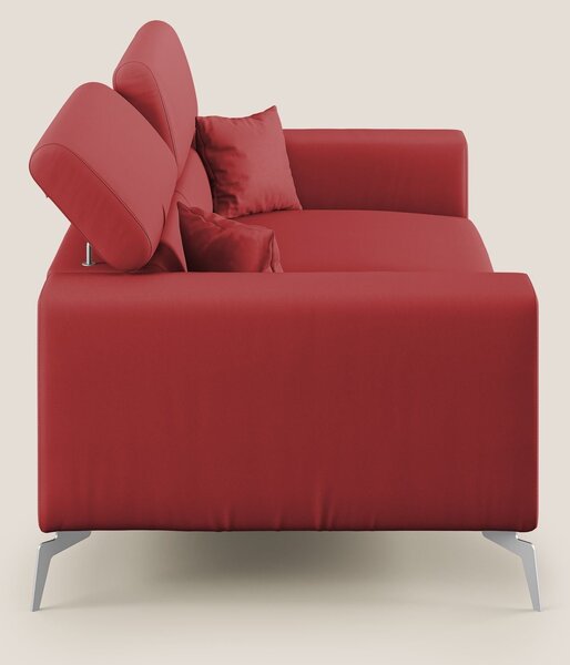 Blade Divano moderno con poggiatesta reclinabili in Ecopelle T04 rosso
