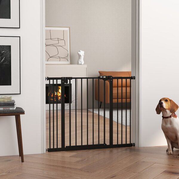 Cancellino per Cani Estensibile 74-100x77 cm in Metallo Nero