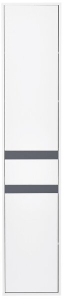 Colonna Bagno a 2 Armadietti con Ripiano Regolabile e Cassetto 35x31x172 cm in Truciolato Bianco
