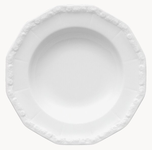 Piatto fondo in porcellana Maria White