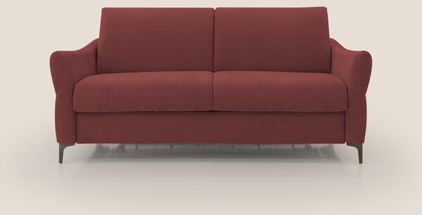 Dalia divano letto con materasso H18 cm e piedi alti in raffinato tess