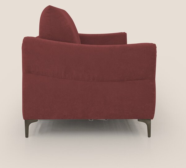 Dalia divano letto con materasso H18 cm e piedi alti in raffinato tess