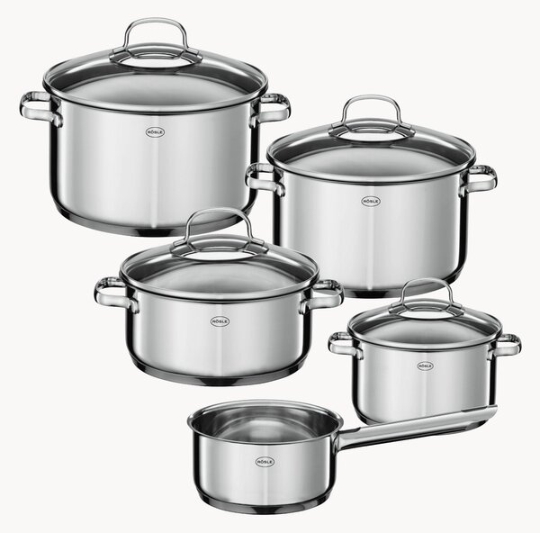 Batteria di pentole in acciaio inossidabile Elegance, set da 5