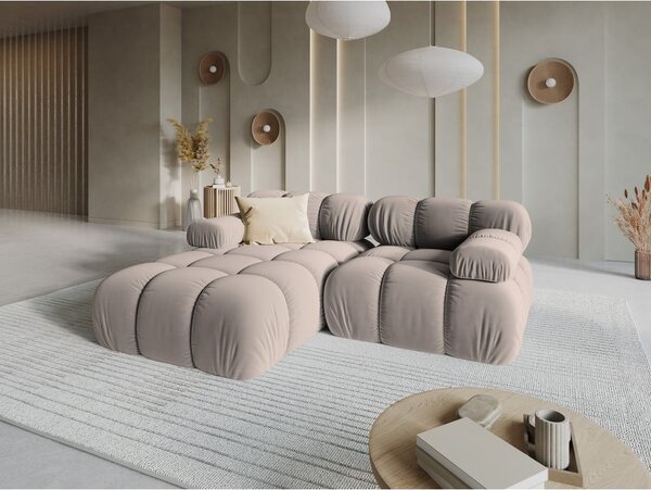 Divano in velluto beige 191 cm Bellis - Micadoni Home