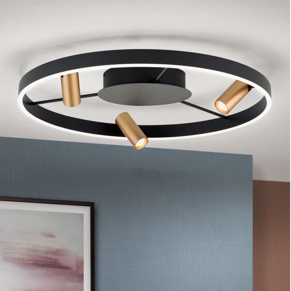 Orion DL 7-686/3-LED Plafoniera dimmerabile BERLIN LED/50W/230V nero/oro