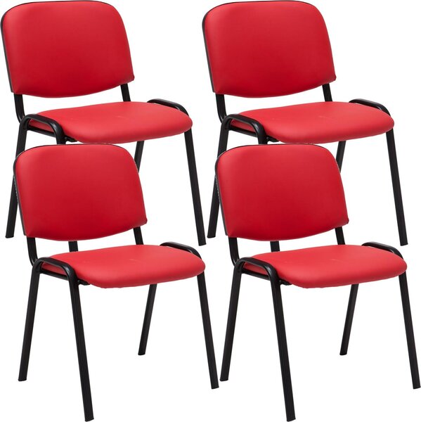 Set di 4 sedie per visitatori in Pelle finta Ken