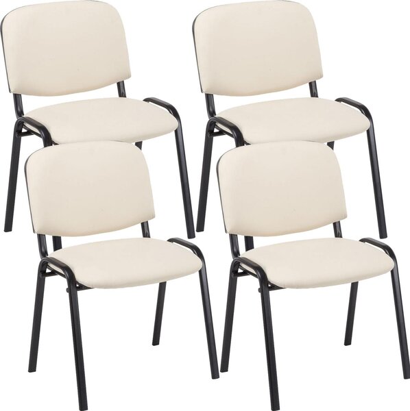 Set di 4 sedie per visitatori in Pelle finta Ken