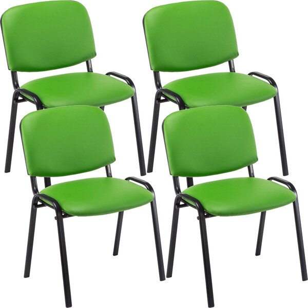 Set di 4 sedie per visitatori in Pelle finta Ken