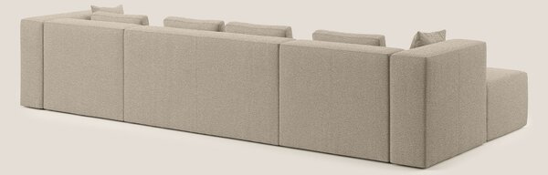 Nettuno divano panoramico in morbido tessuto bouclè T07 beige