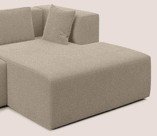 Nettuno divano panoramico in morbido tessuto bouclè T07 beige