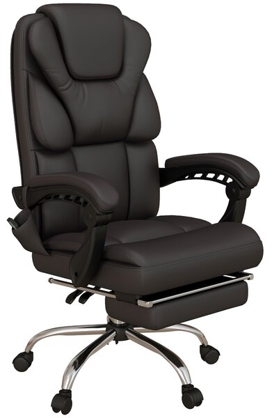 Sedia Poltrona da Ufficio Presidenziale Massaggiante 63x57x118-126 cm in Similpelle Nera