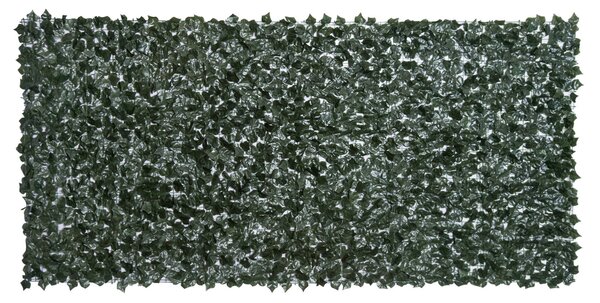 Rotolo di Siepe Artificiale per Balcone e Giardino 300x150 cm in PE Anti-UV con Foglie Verde Scuro
