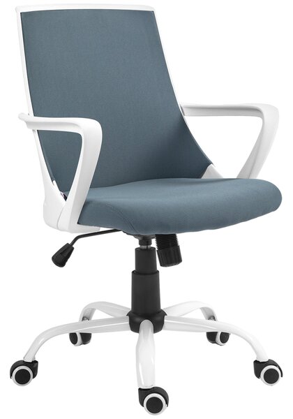 Sedia Poltrona Operativa da Ufficio 59x61x92,5-102,5 cm Funzione Dondolo e Tessuto a Rete Grigio